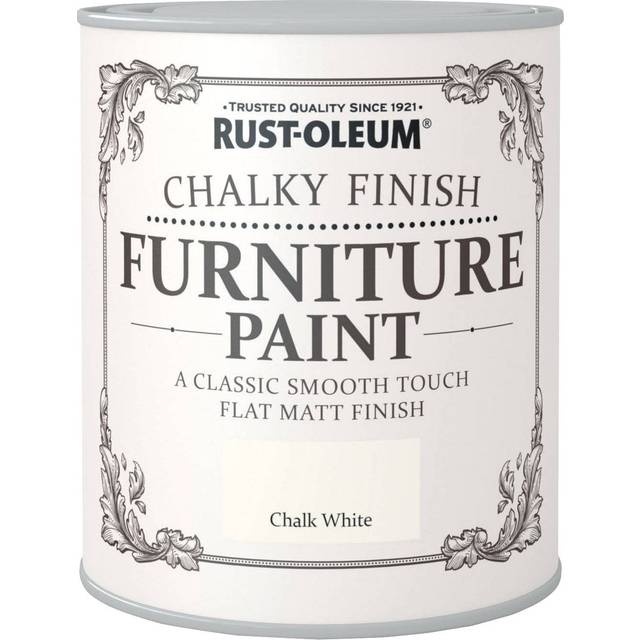 Rust-Oleum Chalky Furniture Paint Chalk White 750ml, White