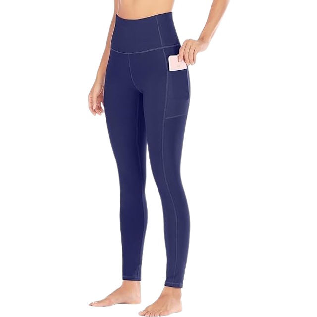 Ewedoos Women's Yoga Pants with Pockets Leggings for Women Tummy Control Workout Leggings for Women Compression Leggings Blue