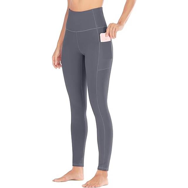 Ewedoos Women's Yoga Pants with Pockets Leggings for Women Tummy Control Workout Leggings for Women Compression Leggings Gray