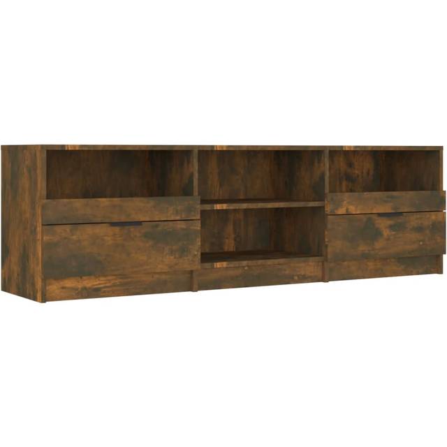 vidaXL TV Cabinet Smoked Oak 150x33.5x45 cm Engineered Wood - Brown