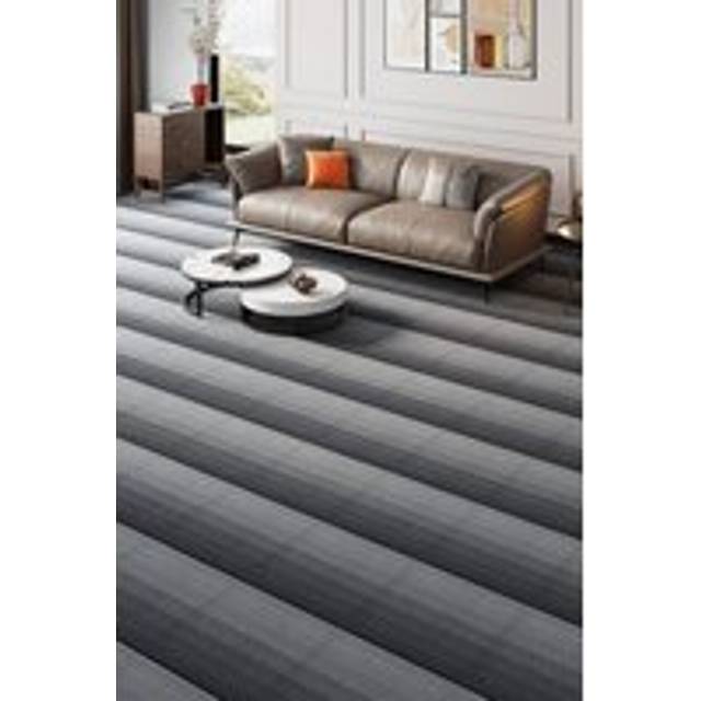 Living and Home 20Pcs 50x50cm Gradient Stripe Carpet Tiles with Asphalt Backing in Grey | Size: 50x50 cm