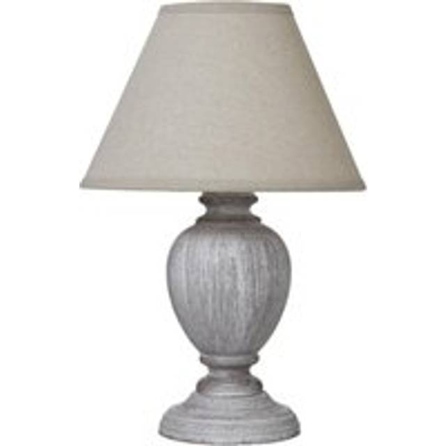 Otem Urn Linen Table Lamp (UK Plug) - White - One Size