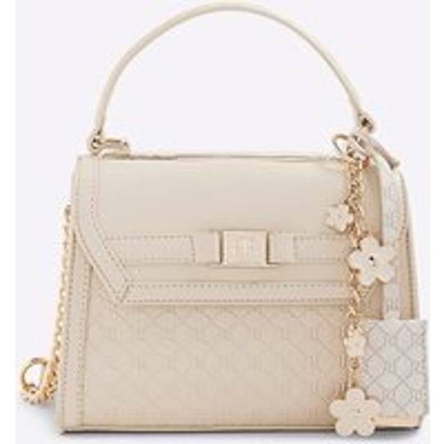River Island Womens Cream Mini Monogram Cross Body Tote Bag - One Size