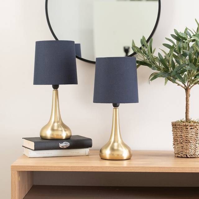 Pair Of Touch Table Lamps Lampshades Bedside Lights Reading Lamps Living Room