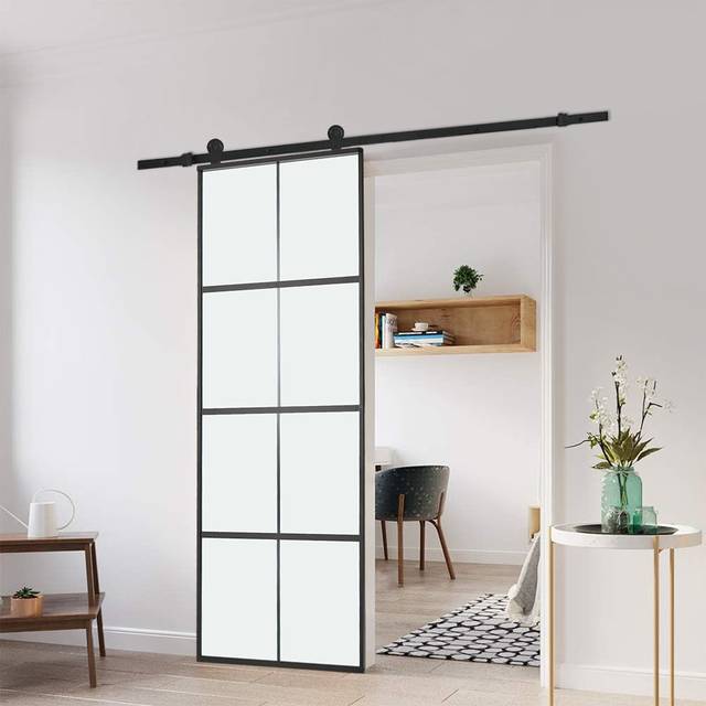 Glass Barn Door - Black (183cm W X 205cm H)