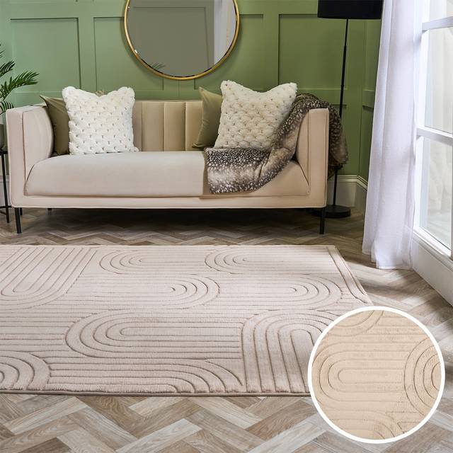 OHS Tufted Arches Rug - Mink, 160 x 230cm - Natural