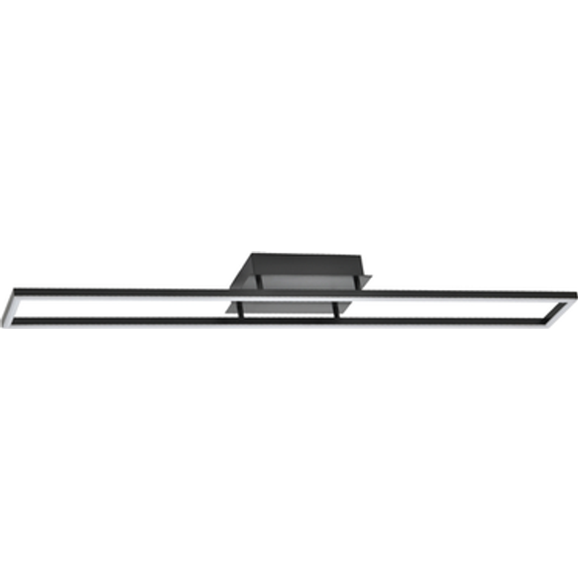 Brushed Metal LED Ceiling Strip Light Fitting - Ideal for Kitchens - Black - One Size