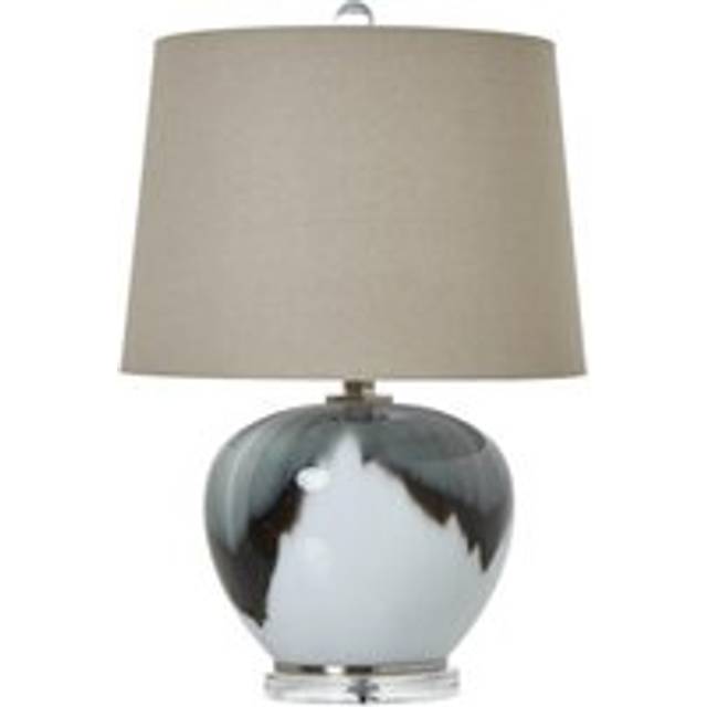 Hill Interiors Glass Table Lamp (Uk Plug) In Grey - One Size