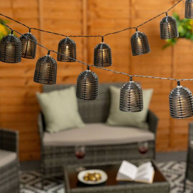 Mayores 185cm LED Solar Powered 20 - Bulb Fairy Lights String Light - Black (18.5cm L)