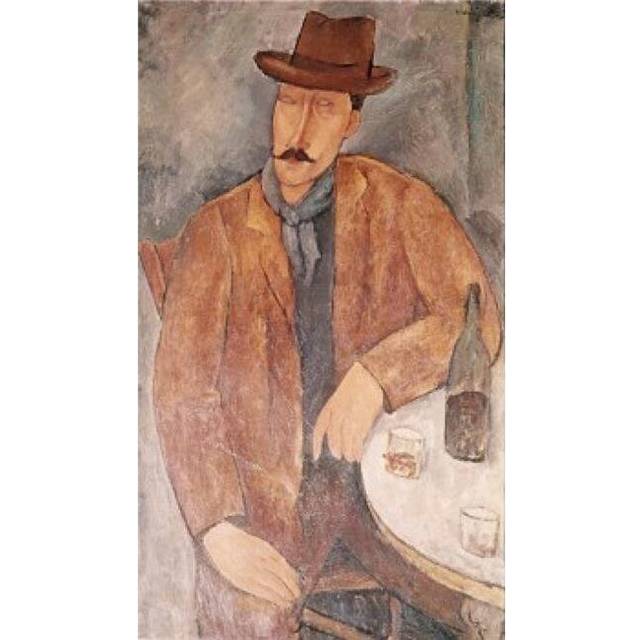 Man with a Wine Glass Amedeo Modigliani 1884-1920 Italian Poster Print - 18 x 24 in.