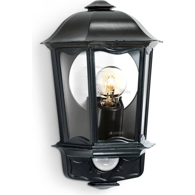 Steinel Outdoor Light L 190 S black, Max. 100 W, Wall Light, 180? Motion Sensor, 12 m Range, Soft Light Start, Aluminium