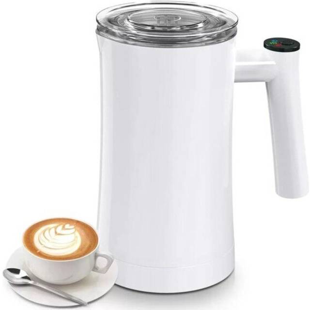 (White, UK) Automatic Milk Frother Electric Cold/Hot Milk Steamer
