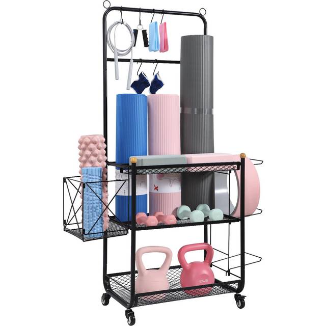 Metal Freestanding Multi-Use Sports Rack - Black (4)