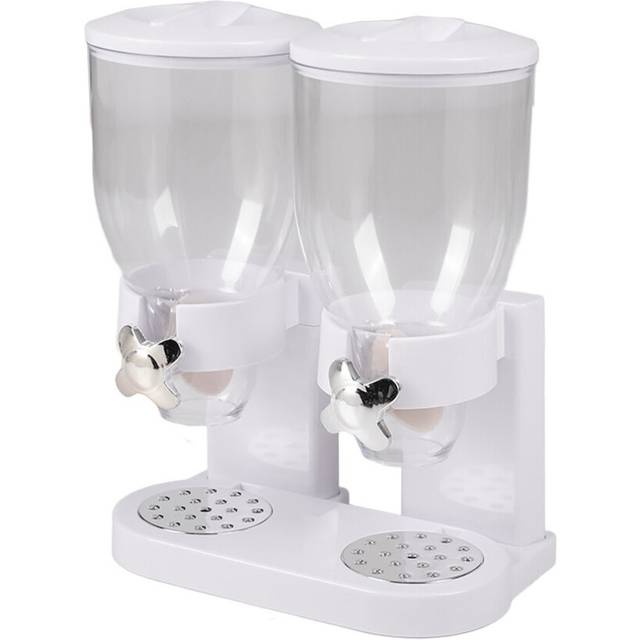 (White) Modern Food Dispenser Cereal Containers Storage