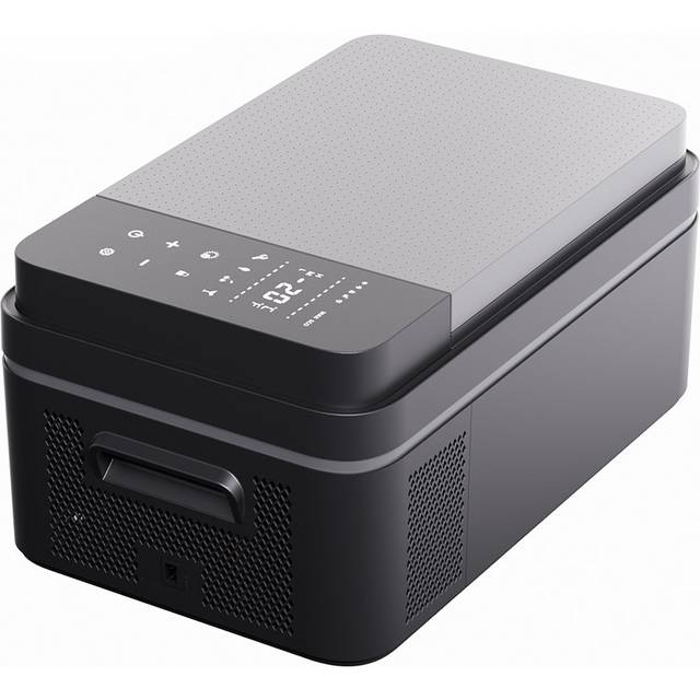 20L Portable Car Refrigerator with Phone Charging Ports - Black (28cm H X 62.3cm W X 37.8cm D)