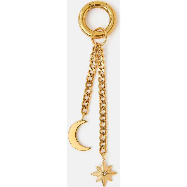 Accessorize Stainless Steel Celestial Keyring In Gold - One Size