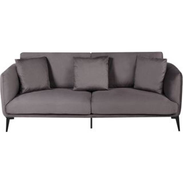 Beliani 3 Seater Velvet Sofa Taupe Bodum, Multi