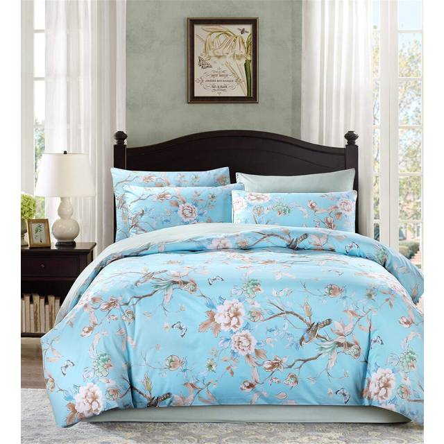 Softta Vintage Bedding Sets 3pcs Duvet Cover Sets Cal King Size Washed Cotton Farmhouse Green Orange Paisley Flower Leaves Pattern Boho Bedding Zipper