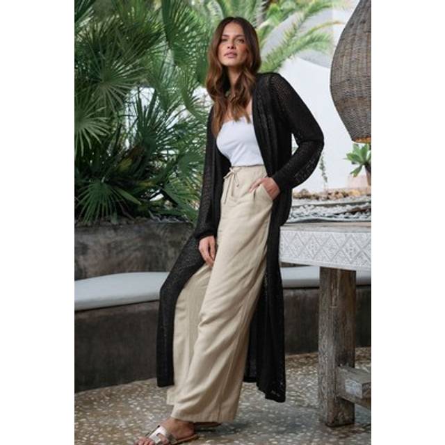 M&Co Womens M&Co Black Longline Tape Knit Cardigansize 18-20