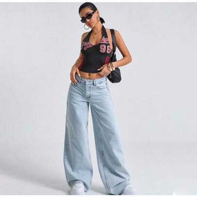 SHEIN WOMEN LOOSE LOW WAIST WIDELEG EVERYDAY CASUAL JEAN Wide Leg Jeans Jean Outfits Sets For Women Jean Crop Top Jeans Top Cowgirl Jeans