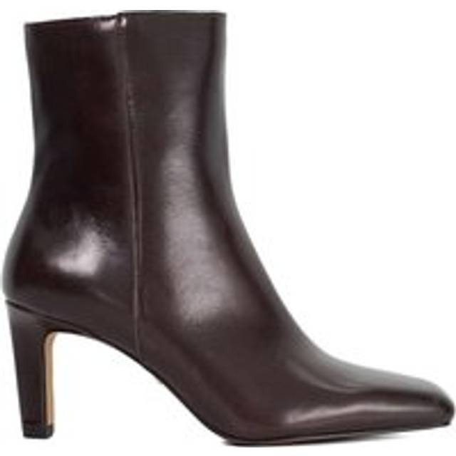 Dune London Ovation Leather High Heel Ankle Boots, Brown