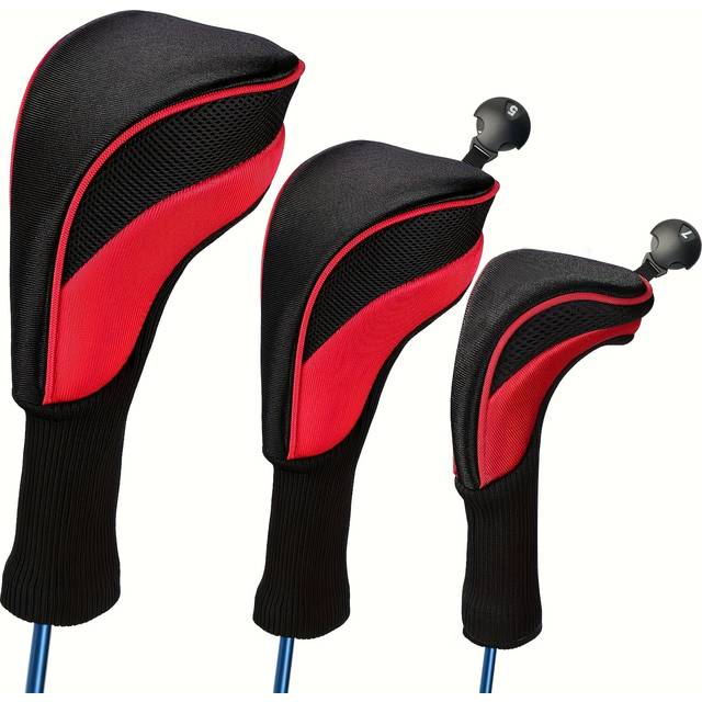 TEMU 3 Golf Head Covers With Interchangeable Labels For And Tees, Golf Accessories