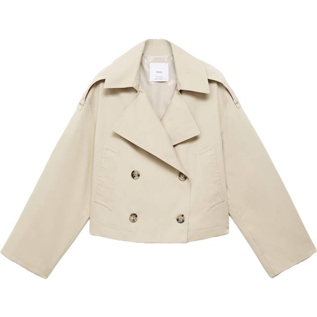 MANGO CROPPED TRENCH - Beige - L