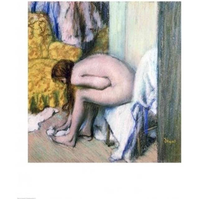 After The Bath Woman Drying Her Left Foot 1886 Poster Print by Edgar Degas - 24 x 36 in. - Large