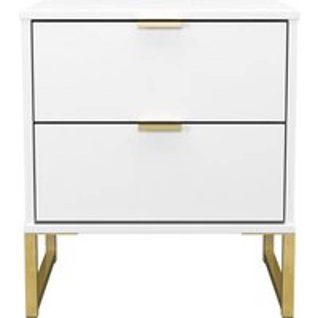 Fuji 2 Drawer Bedside Cabinet (Ready Assembled) - White - One Size