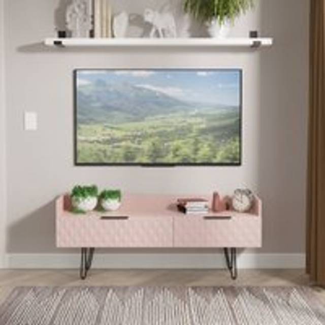 Harlequin 2 Drawer Coffee TV Unit in Kobe Pink - Ready Assembled - Lewis's Home | TJ Hughes