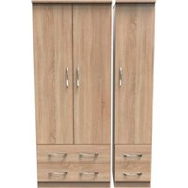 Hampshire Triple 2 Drawer + Drawer Wardrobe (Ready Assembled) - Light Oak - One Size