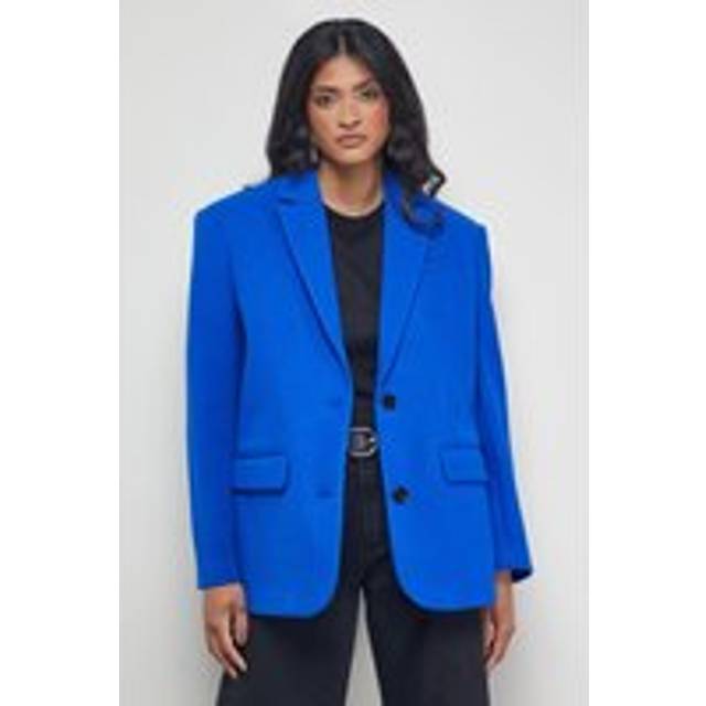 Womens Oversized Blazer Coat - Blue - 10