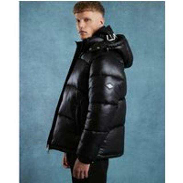 Mens River Island Black Oversized Fit Puffer Coat - S