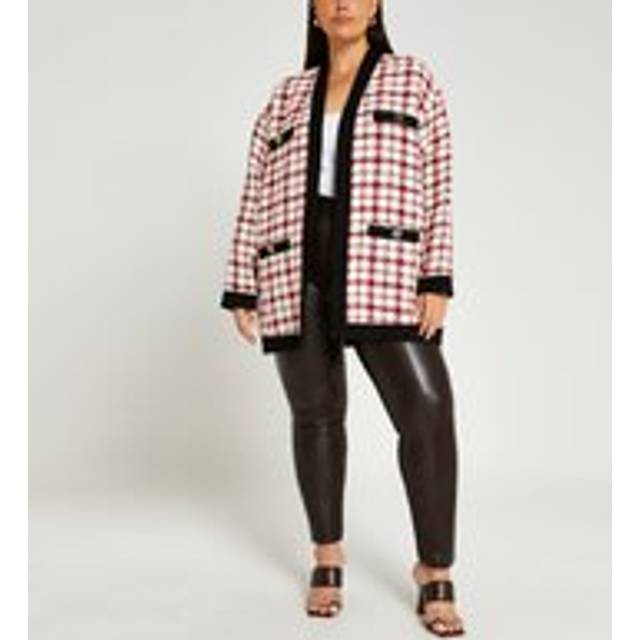River Island Womens Plus Red Boucle Jacket - 22