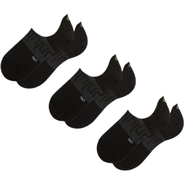 lululemon – Unisex Power Stride No-Show Socks 3 Pack – Color Black – Size Large