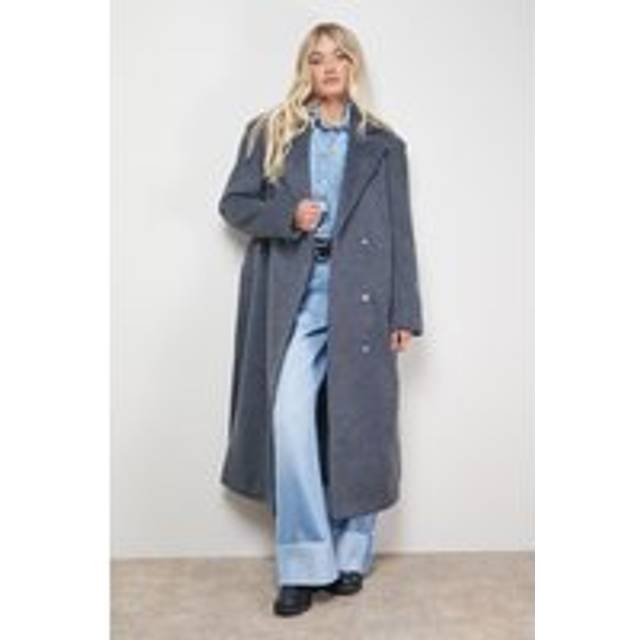 Oasis Brushed Belted Coat In Grey - grey - 16