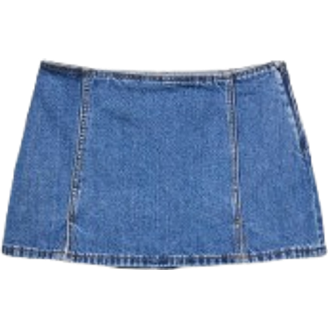 Stradivarius Mini skort with slits MEDIUM LIGHT BLUE DENIM 4