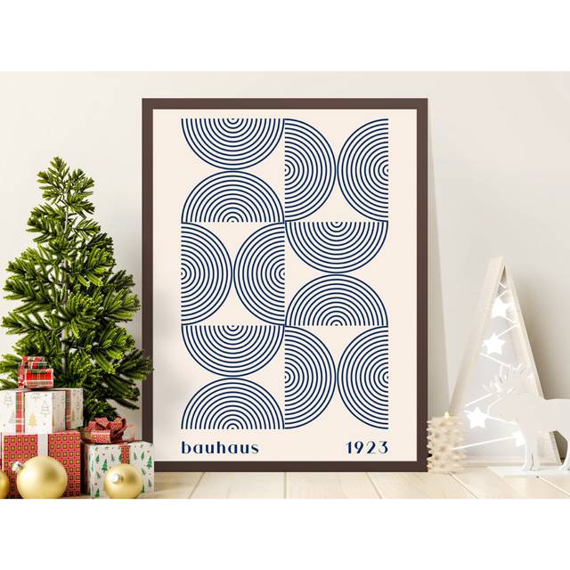 Bauhaus Jemeisha Print, 1923 Geometric Poster, Mid Century Modern Wall Decor, Abstract Circles Art Print, Minimalist Home Decor - Blue (50.8 cm H x 40.64 cm W)