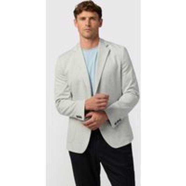 Melka Light Grey Jersey Mens Slim Fit Blazer - Formal & Casual - 42R