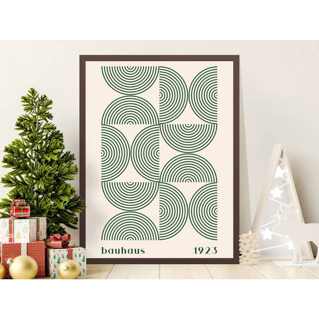Bauhaus Jemeisha Print, 1923 Geometric Poster, Mid Century Modern Wall Decor, Abstract Circles Art Print, Minimalist Home Decor - Green (60.96 cm H x 40.64 cm W)
