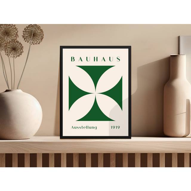 Bauhaus Exhibition 1919 Wall Art, Minimalist Poster, Green Geometric Print, Modern Art Decor, Gallery Wall, Home Decor (50.8 cm H x 40.64 cm W)