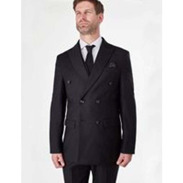 Graham Double Breasted Blazer Waistcoat Set - Black - 54R