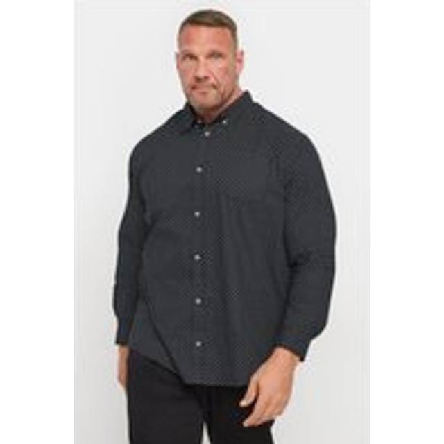 Geometric Print Party Shirt - Black - 1XL