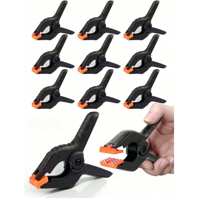 SHEIN 3Inches Large Heavy Duty Clamps, Woodworking Tools, Handheld Clips For Home Use, Spring Clamp, Powerful Clip For Fixing, Tools For Men