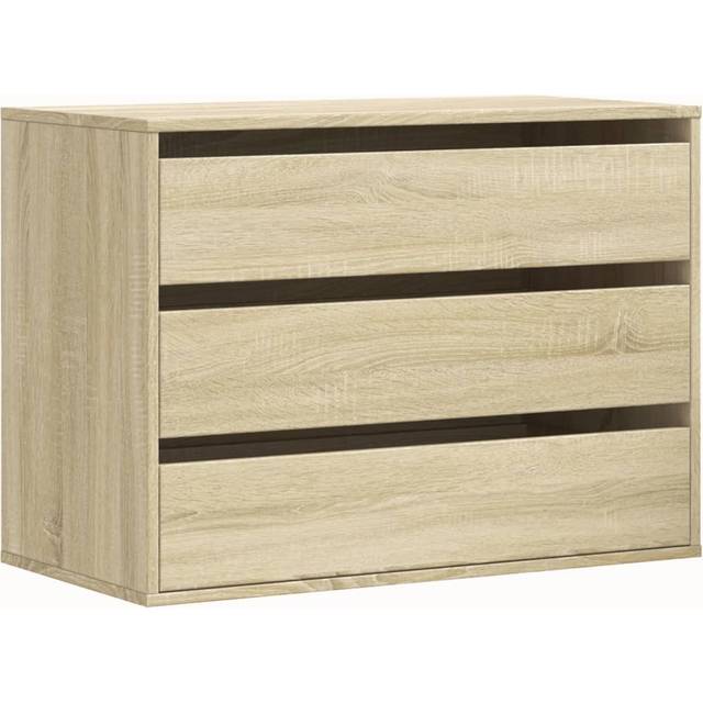 vidaXL Corner Chest of Drawers Sonoma Oak 80x41x58 cm Engineered Wood - Brown
