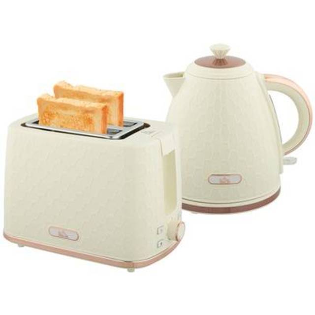 HOMCOM Kettle and Toaster Set 1.7L Fast Boil Kettle & 2 Slice Toaster Set - Beige | TJ Hughes