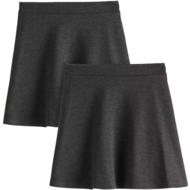 2 Pack Grey Jersey Skater Skirts 3 years