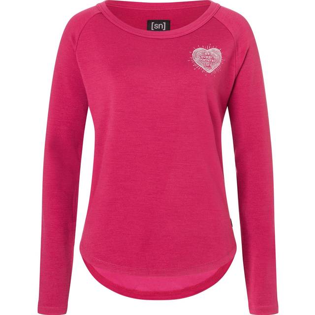 super.natural - Women's Little Heartwood Crew - Merino jumper size S, pink