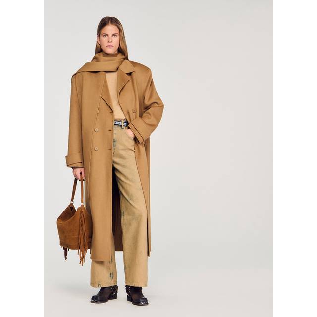Manteau oversize en laine - Camel - 34