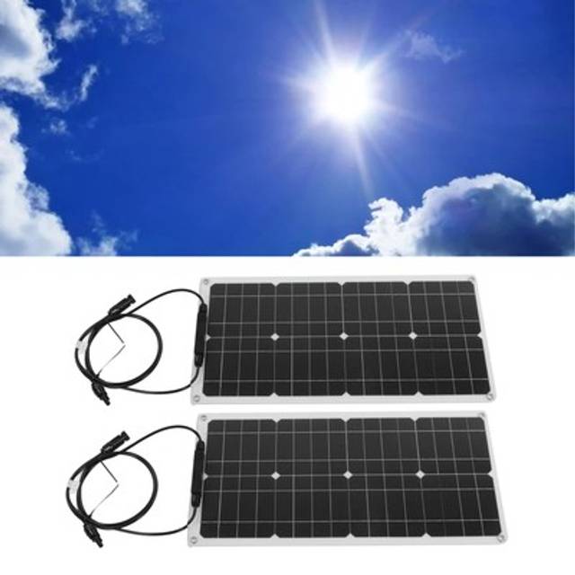 Hg 50w Solar Charger Kit Waterproof Double Piece Photovoltaic Panel With 30a